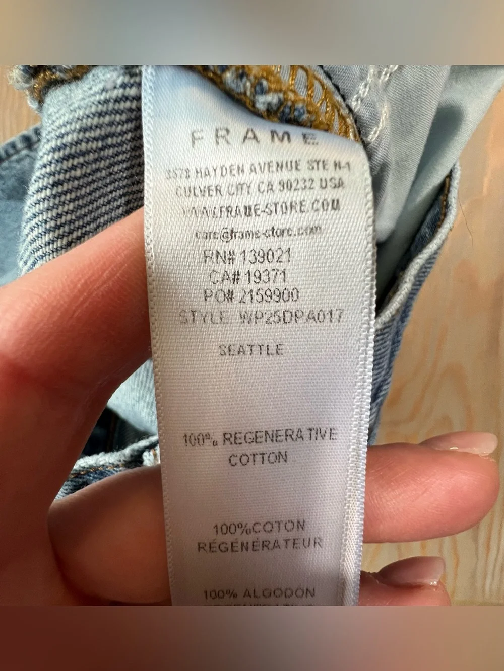 FRAME “the hang” jeans in color Seattle size 27 - Picture 10 of 11